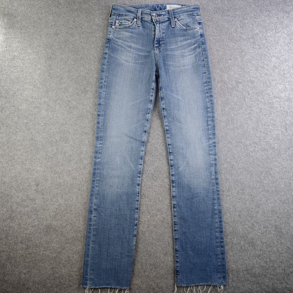 AG Adriano Goldschmied Mari High Rise Slim Straight Jeans Women's 25x28 Raw Hem